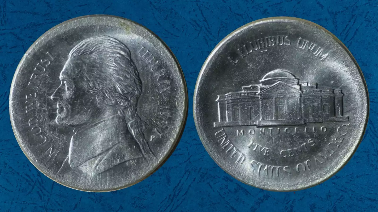 1991 Jefferson nickel broadstrike error showing wider-than-normal diameter and flattened rim